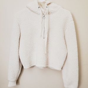 White cropped hoodie